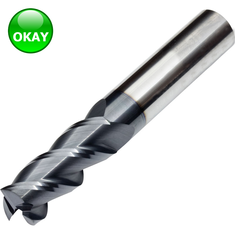 3 FLUTE CARBIDE END MILL 50HRC TiN