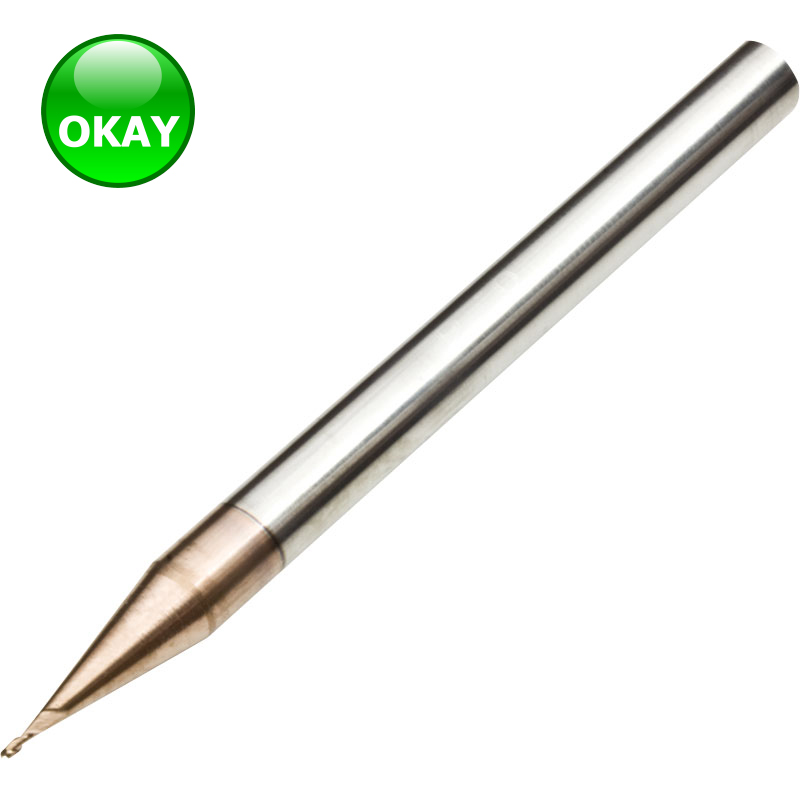 2 Flute Micro Diameter Ball Nose End Mill AlTiN Coated Ultra