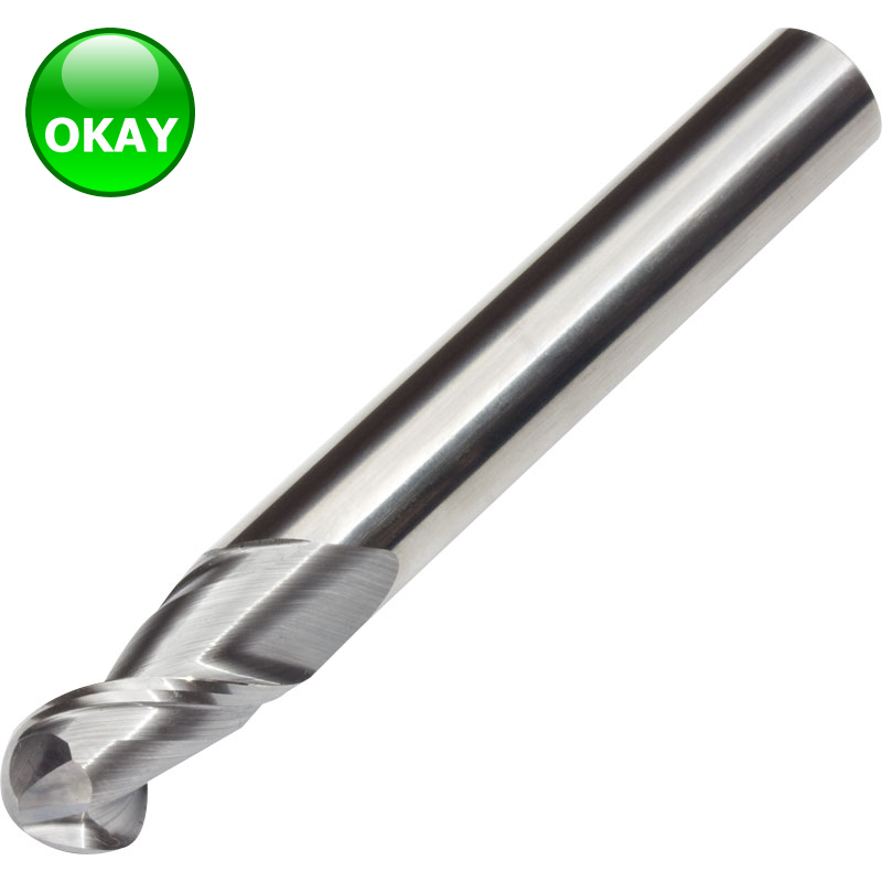 2 FLUTE CARBIDE BALL NOSE END MILL FOR ALUMINIUM